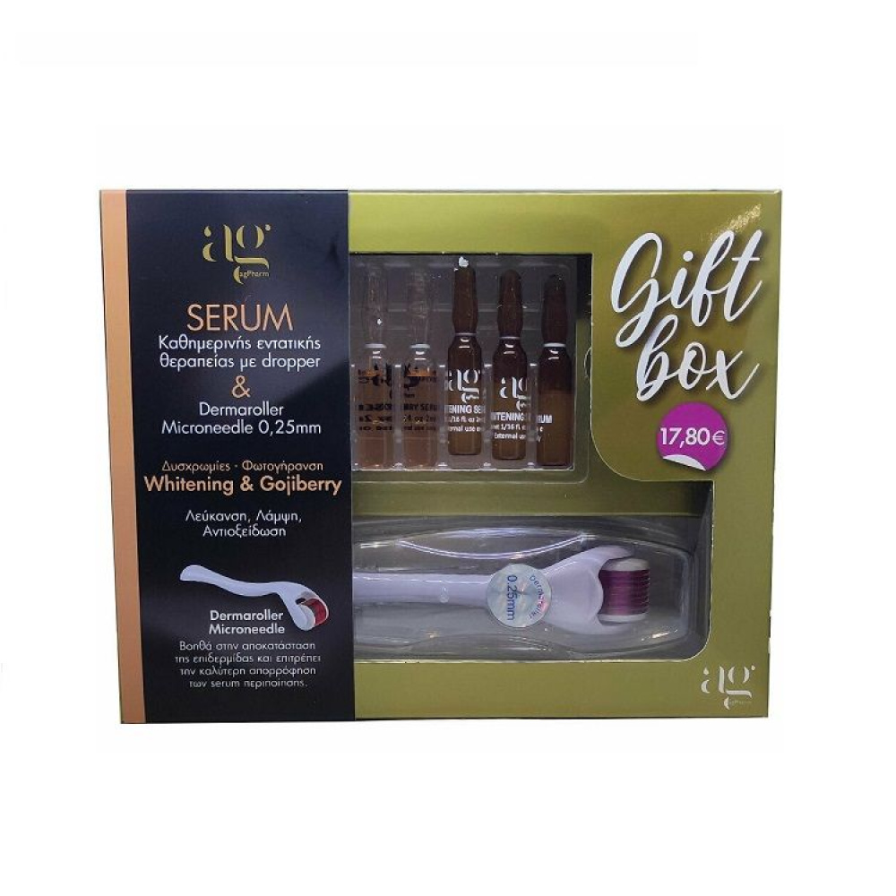 Ag Pharm Gift Box Whitening Serum 2ml 3τμχ, Gojiberry Serum 2ml 2τμχ & Derma Roller System 540 (0.25mm) 1τμχ