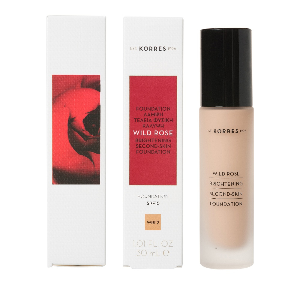 Korres Wild Rose Brightening Foundation SPF15 Άγριο Τριαντάφυλλο WRF2 για Λάμψη & Φυσική Κάλυψη, 30ml