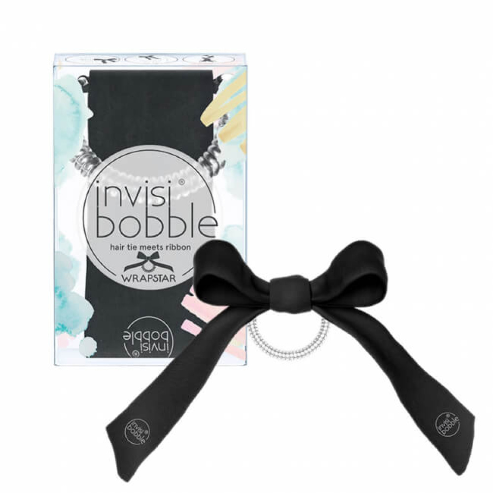 Invisibobble Wrapstar Snake It Off Black Λαστιχάκι Μαλλιών Mε Κορδέλα, 1 τμχ