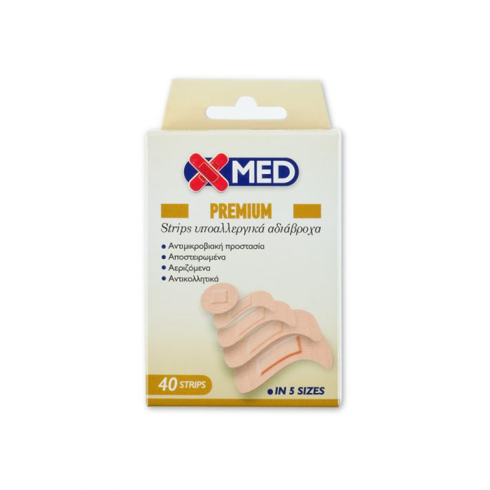 Medisei X-Med Premium Strips Αυτοκόλλητα Επιθέματα Διάφορα 40 Τεμάχια