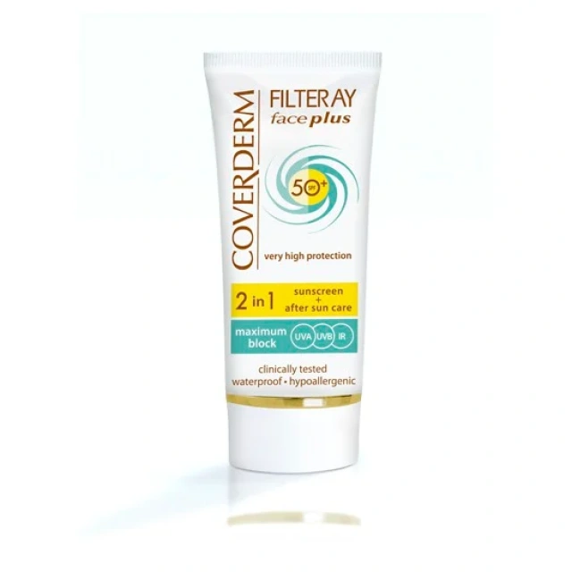 COVERDERM Filteray Face Plus 2 In 1 Sunscreen & After Sun Care Dry/Sensitive Skin SPF50+ 50ml