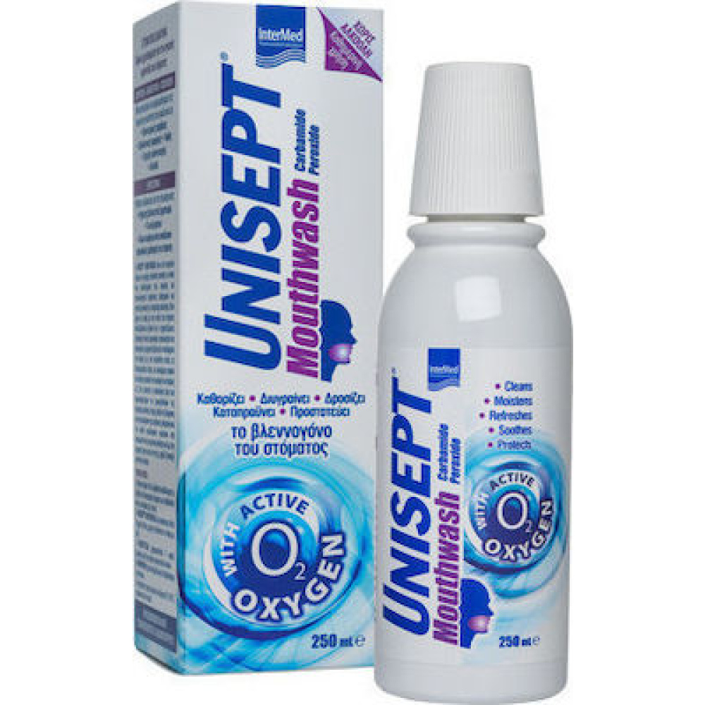 Intermed Unisept Mouthwash Καθημερινό Στοματικό Διάλυμα με ενεργό οξυγόνο , 250 ml