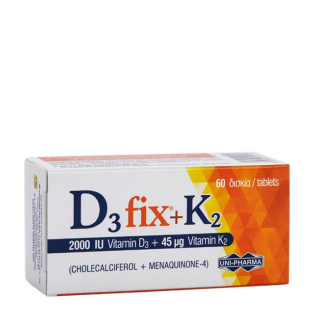 Unipharma D3 Fix 2000IU + K2 45mg 60tabs