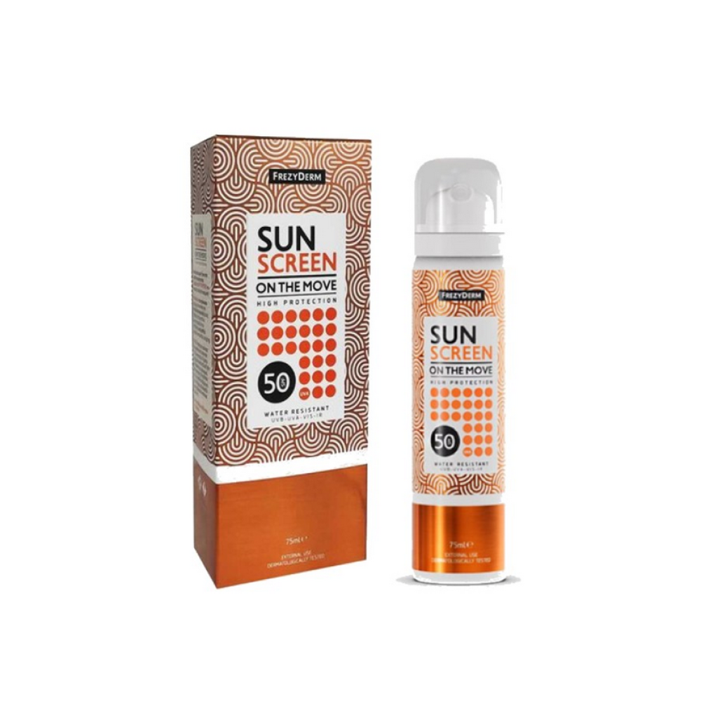 Frezyderm Sun Screen On The Move SPF50 Αντηλιακό Σπρέι Προσώπου, 75ml