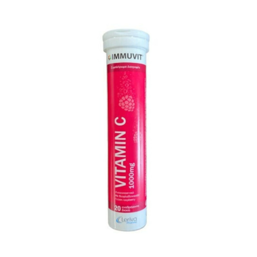 Leriva Immuvit Vitamin C 1000mg Raspberry 20 αναβράζοντα δισκία