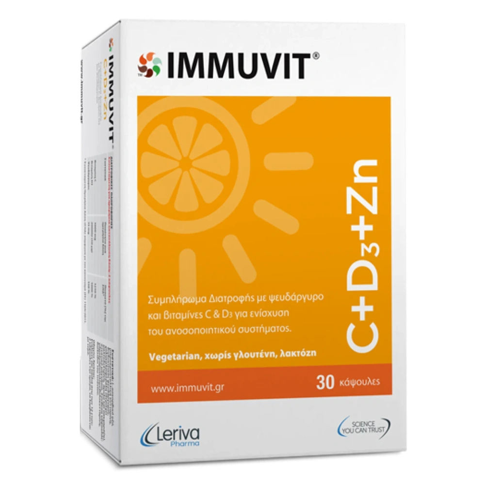 LERIVA IMMUVIT C + D3 + Zn 30CAPS