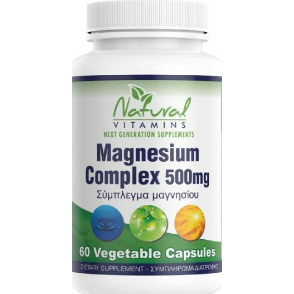 NATURAL VITAMINS MAGNESIUM 500MG 60 CAPS