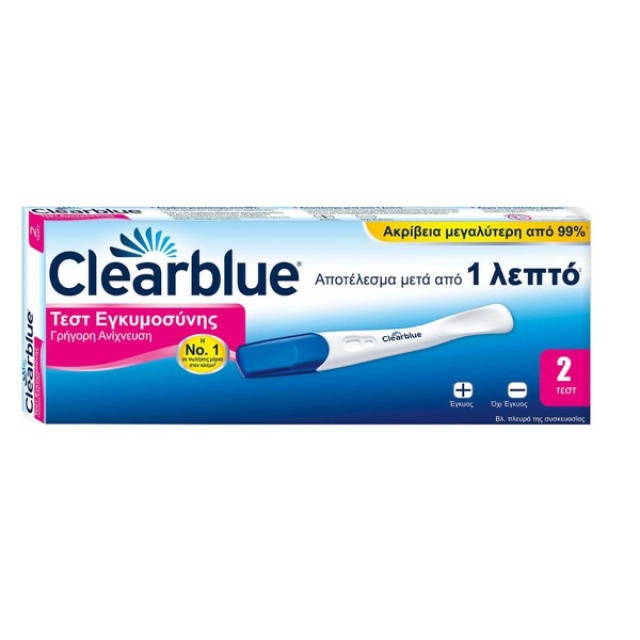 CLEARBLUE ΤΕΣΤ ΕΓΚΥ.ΠΡΩΙΜΗ ΑΝΙΧΝΕΥΣΗ 2CT