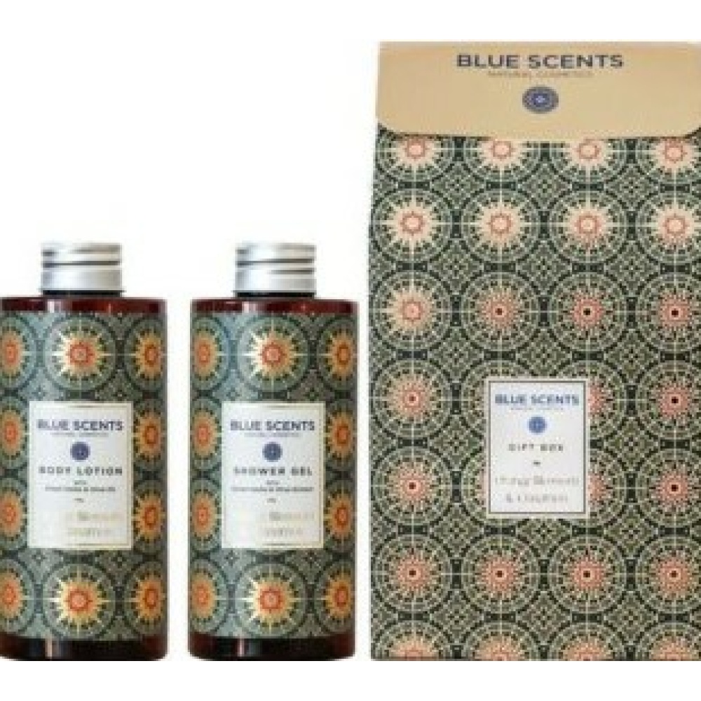 BLUE SCENTS ORANGE BLOSSOM & CINNAMON CHRISTMAS GIFT BOX Πακέτο Δώρου με Αφρόλουτρο και Λοσιόν Σώματος