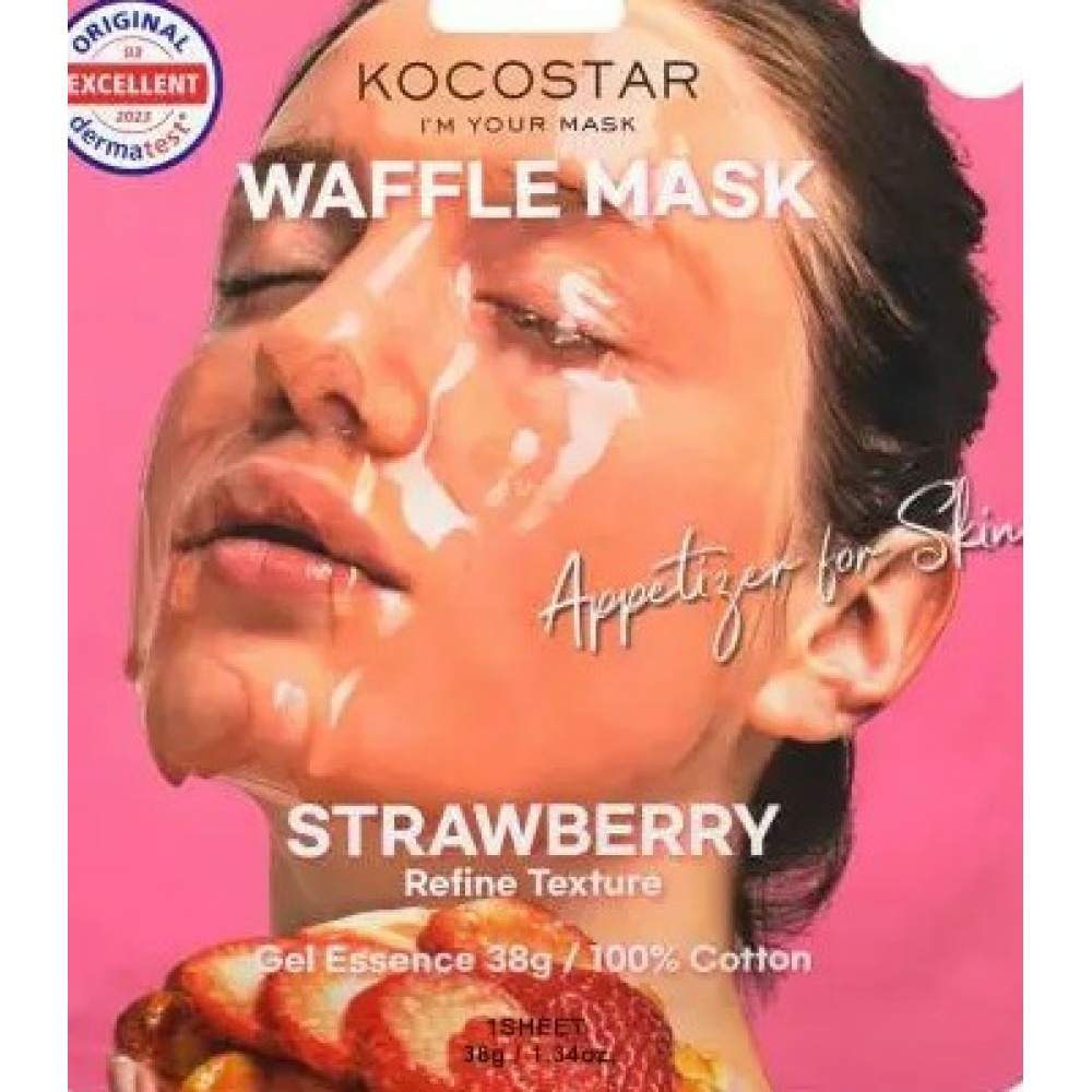 VICAN KOCOSTAR WAFFLE FACE MASK STRAWBERRY